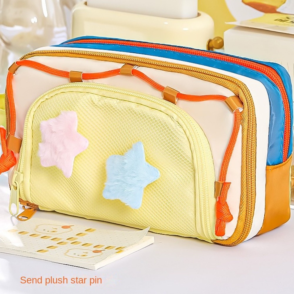 7 Multilayer Y2K Star Statione - đánh giá và giá Aesthetic Large Pencil Case Pouch