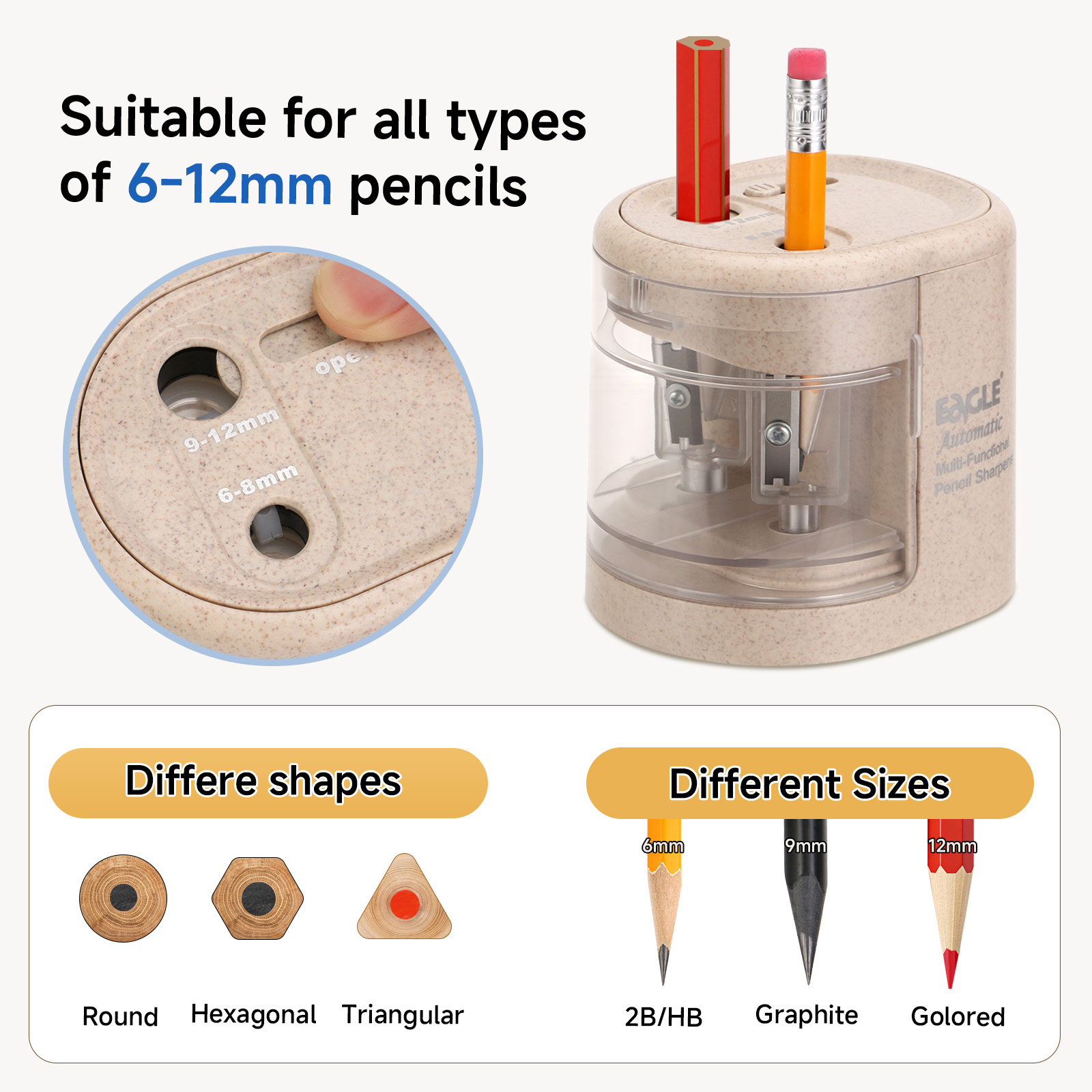EAGLE Automatic Electric Penci - đánh giá và giá Electric Pencil Sharpener Usb
