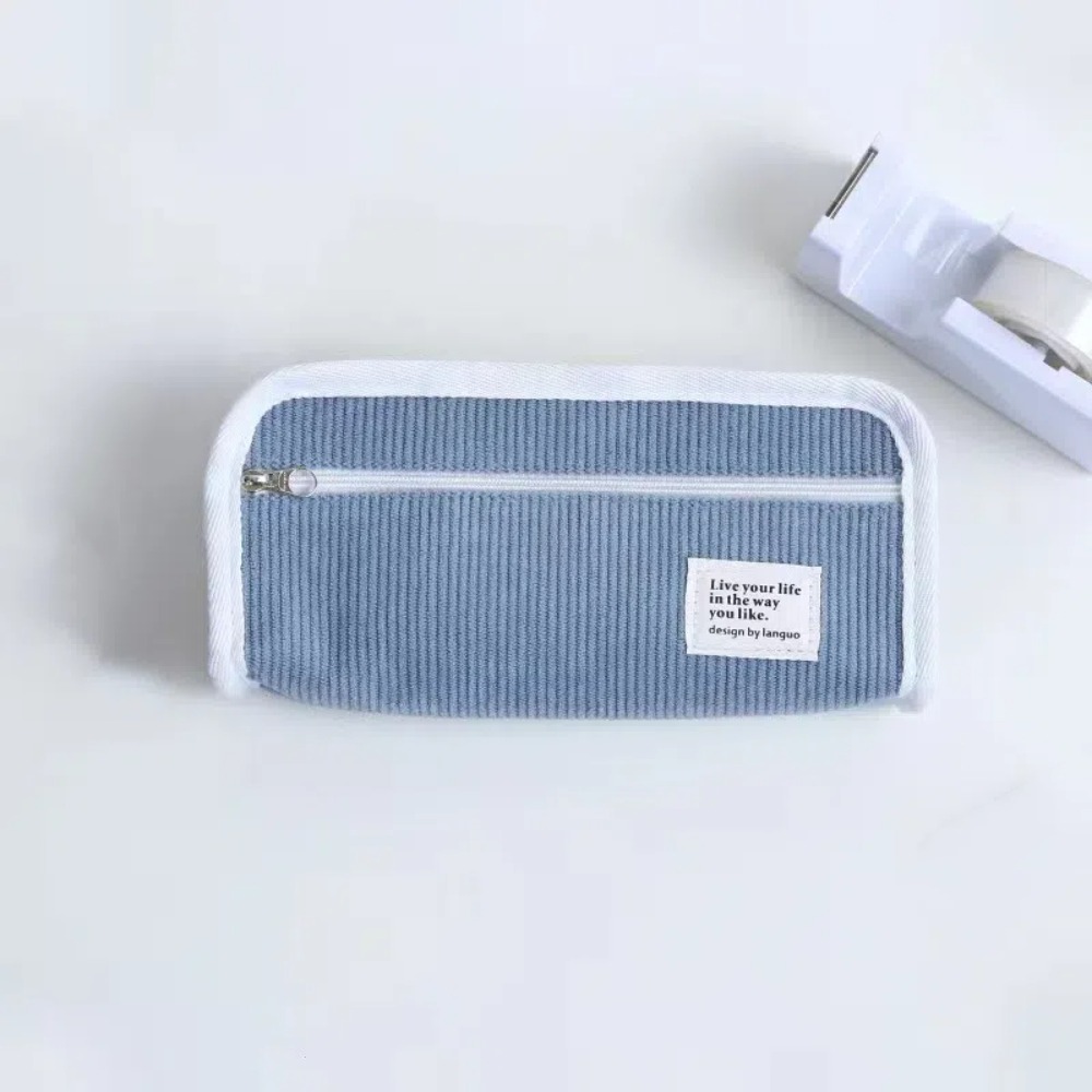 Pink Blue Grey Ins Stationery  - đánh giá và giá Aesthetic Large Pencil Case Pouch
